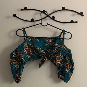 African Print Tie Front Top (Cee Cee's Closet)